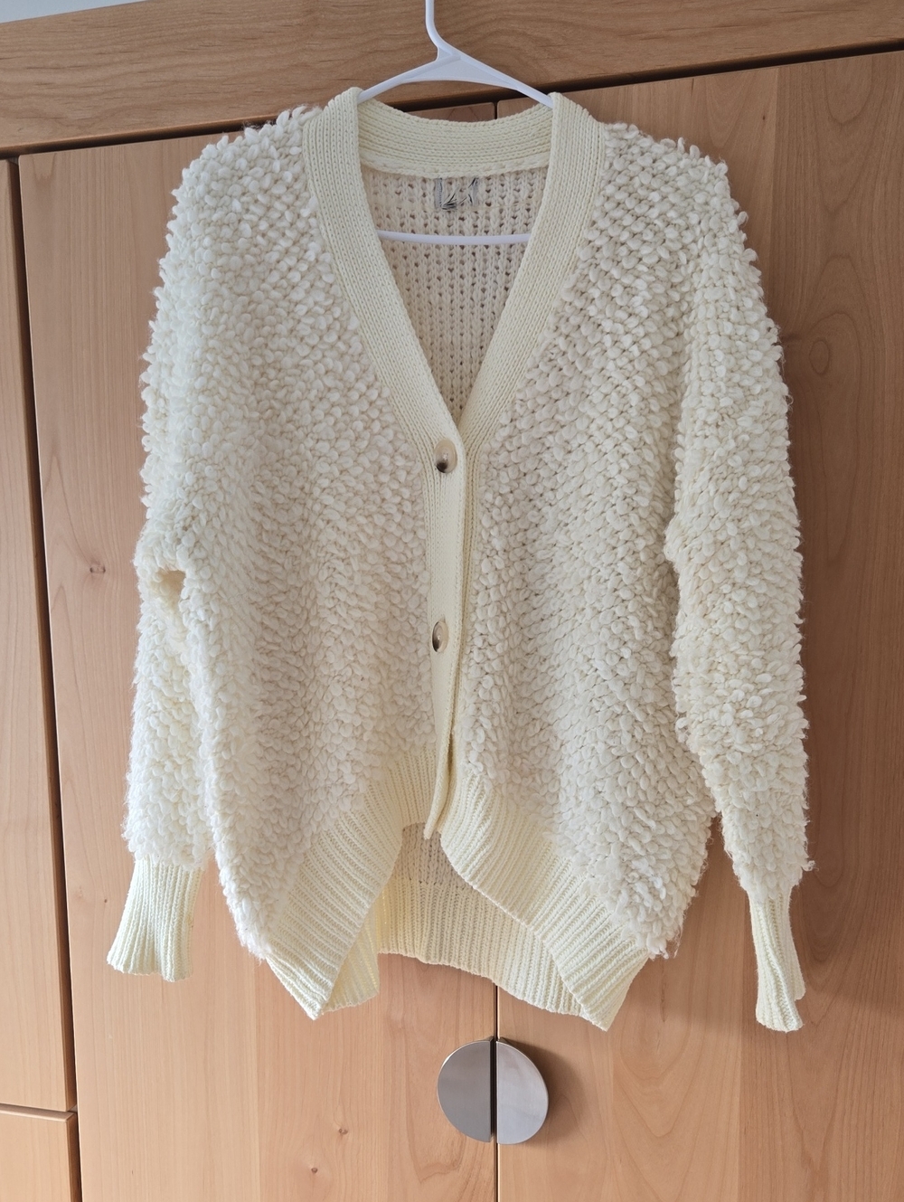 a new day Cream Textured Button-Front Cardigan Sweater